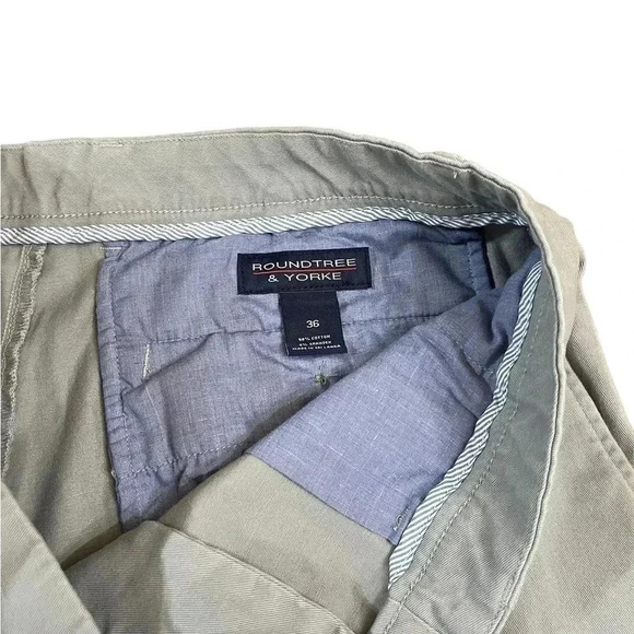 Roundtree & Yorke Bermuda Above the Knee Men’s Gray Flat Front Shorts size 36 - Picture 3 of 8